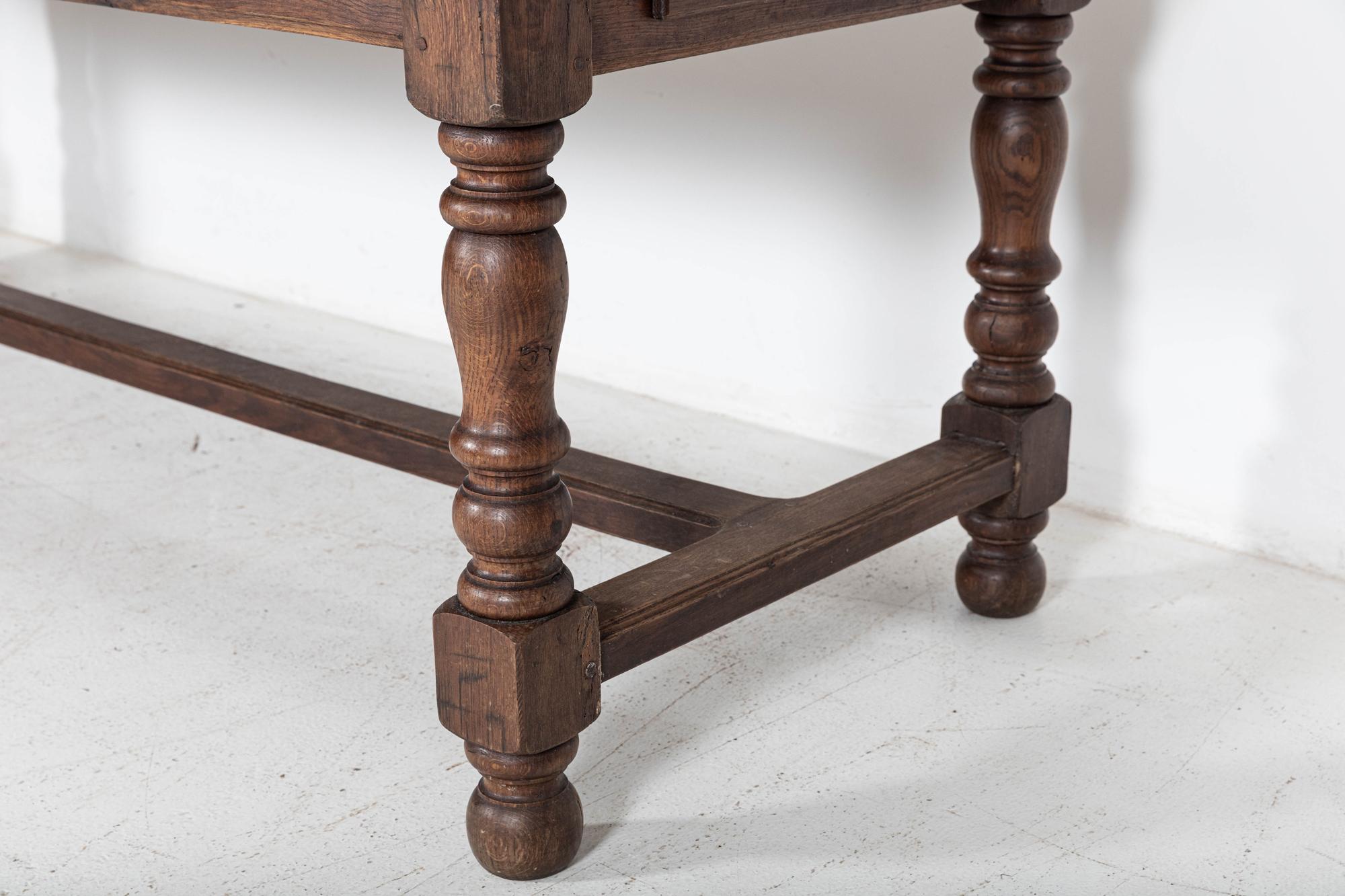 20th Century French Oak Refectory Table
