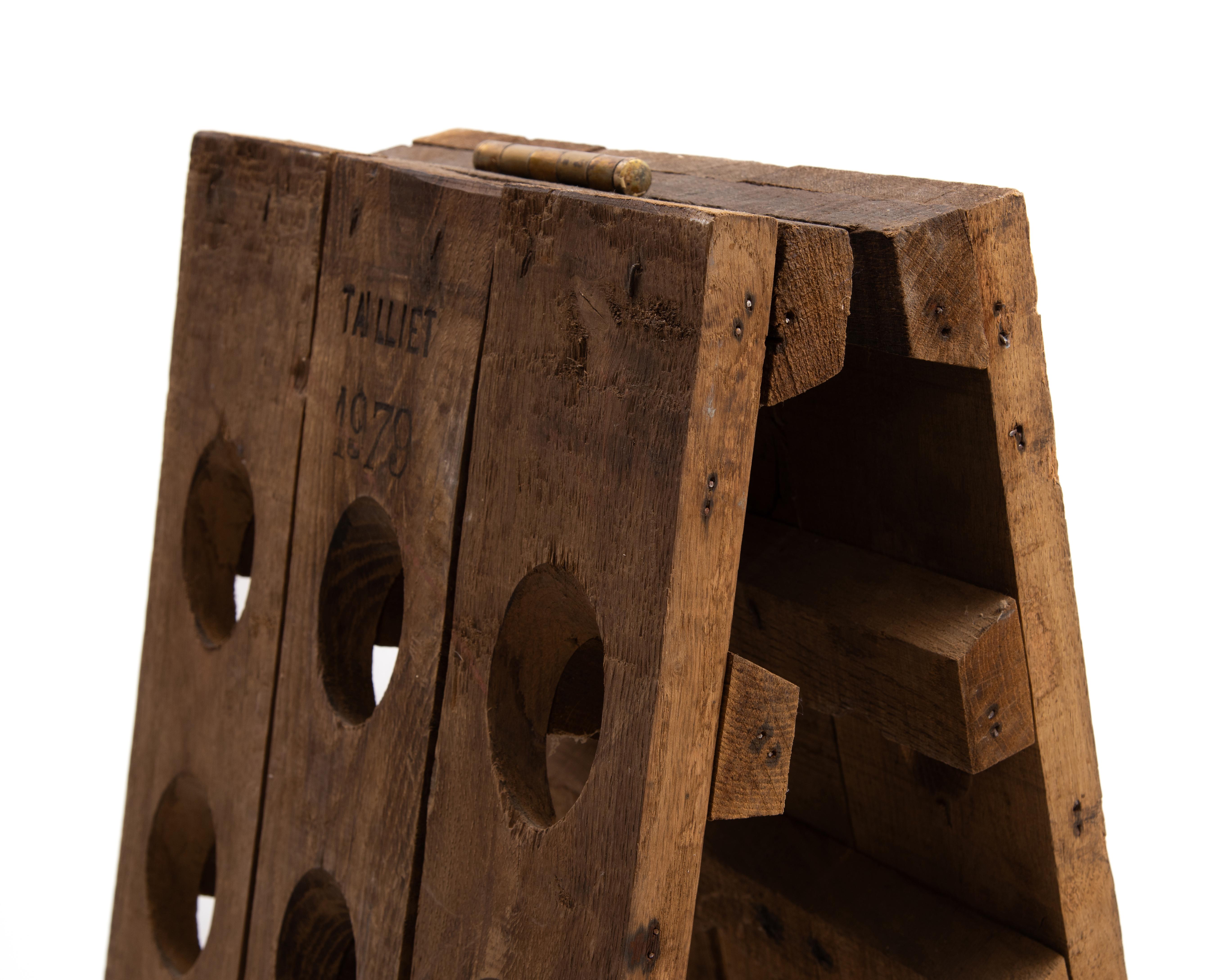 French Oak Riddling Rack 60 Bottle Talliet 1979 For Sale 4