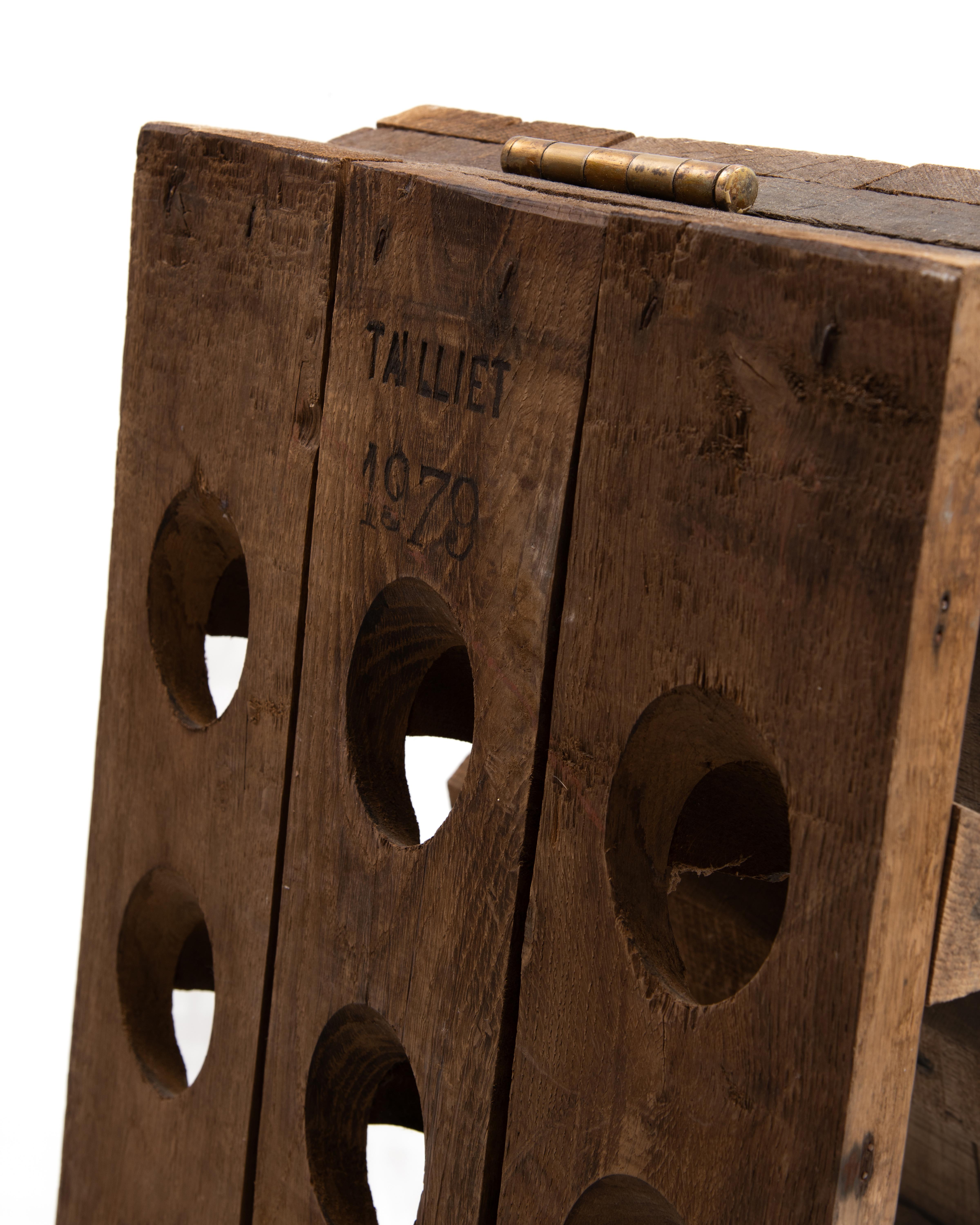 French Oak Riddling Rack 60 Bottle Talliet 1979 For Sale 5