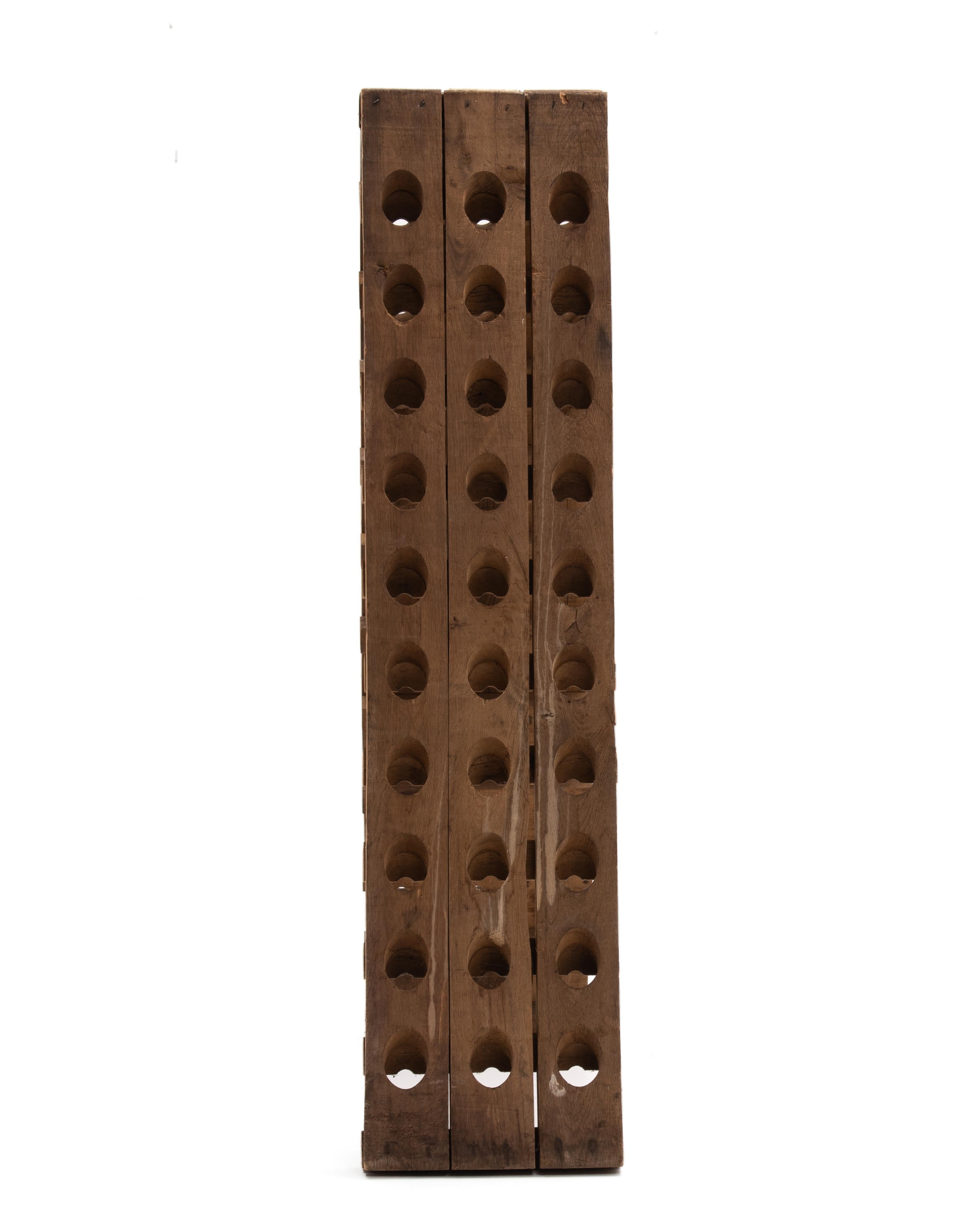 French Oak Riddling Rack 60 Bottle Talliet 1979 In Good Condition For Sale In Forest Grove, PA