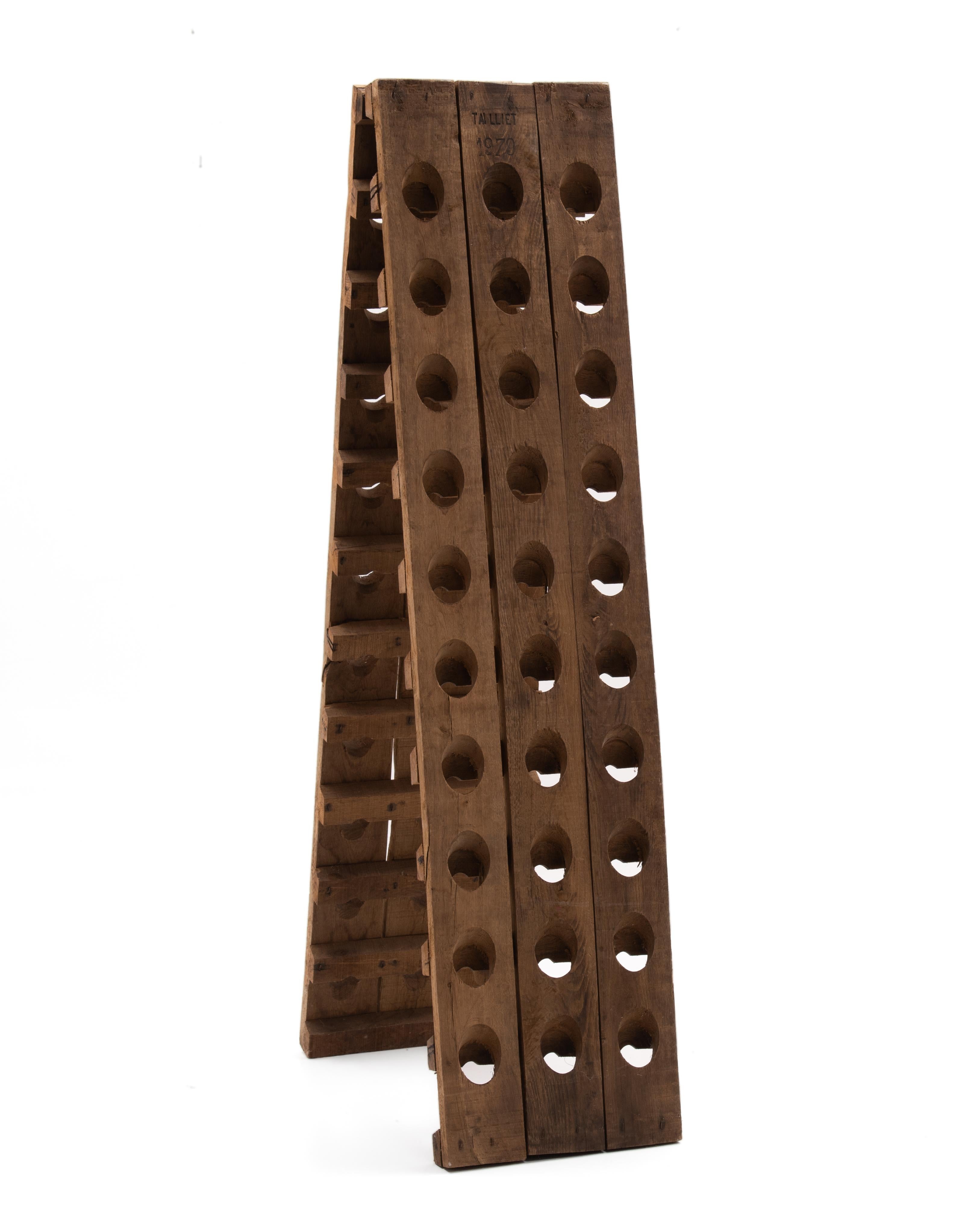 French Oak Riddling Rack 60 Bottle Talliet 1979 For Sale 1