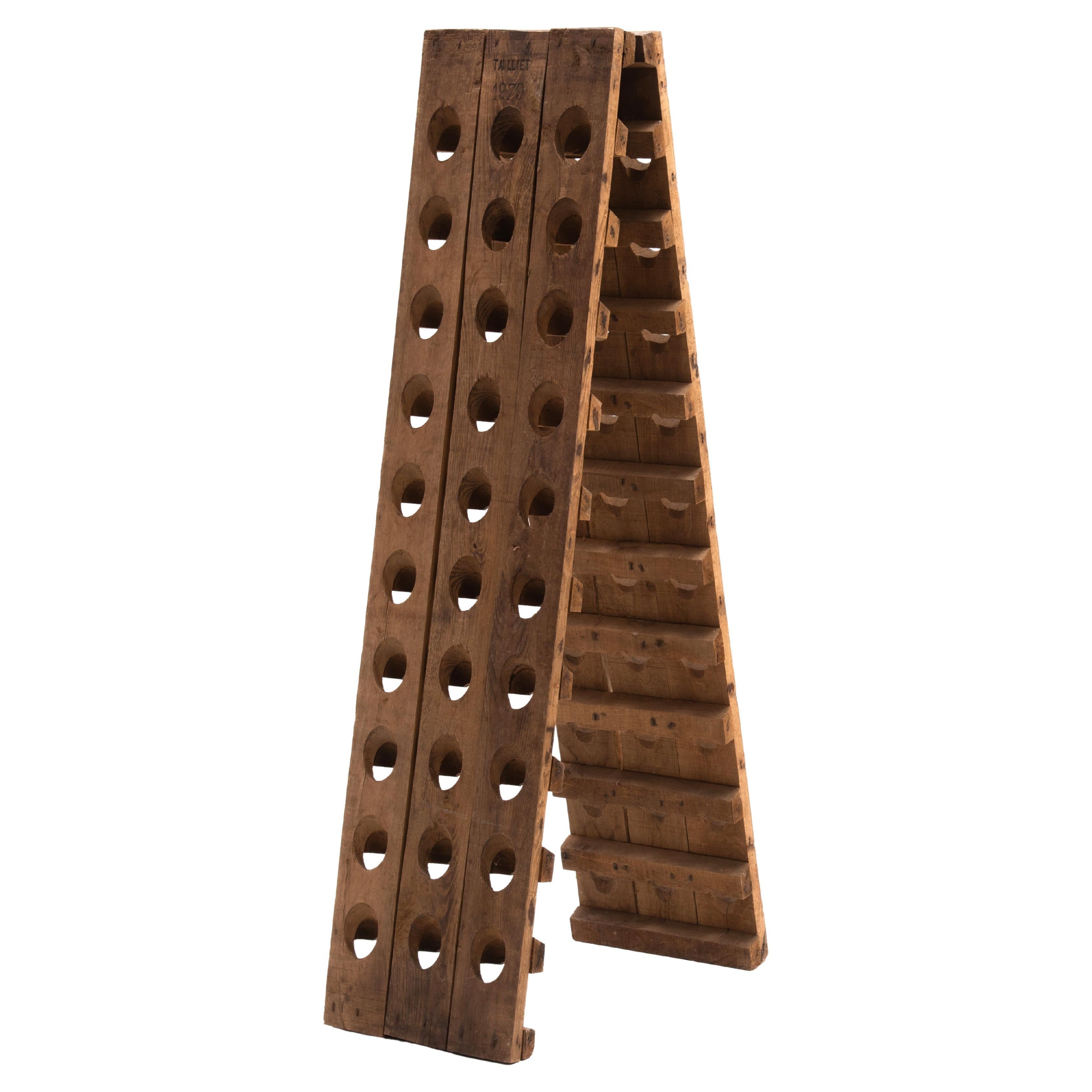 French Oak Riddling Rack 60 Bottle Talliet 1979 For Sale