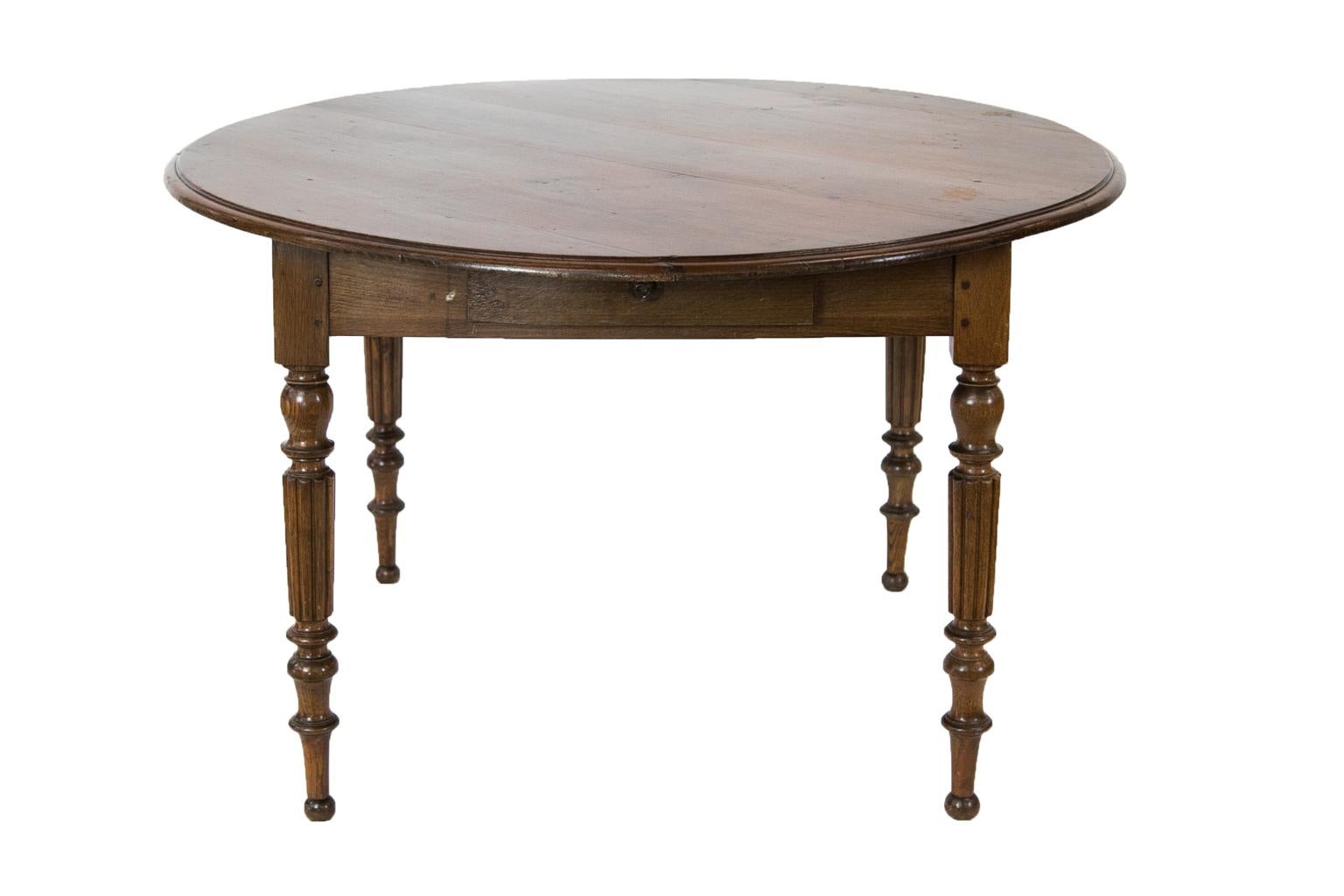 20th Century French Oak Round Table