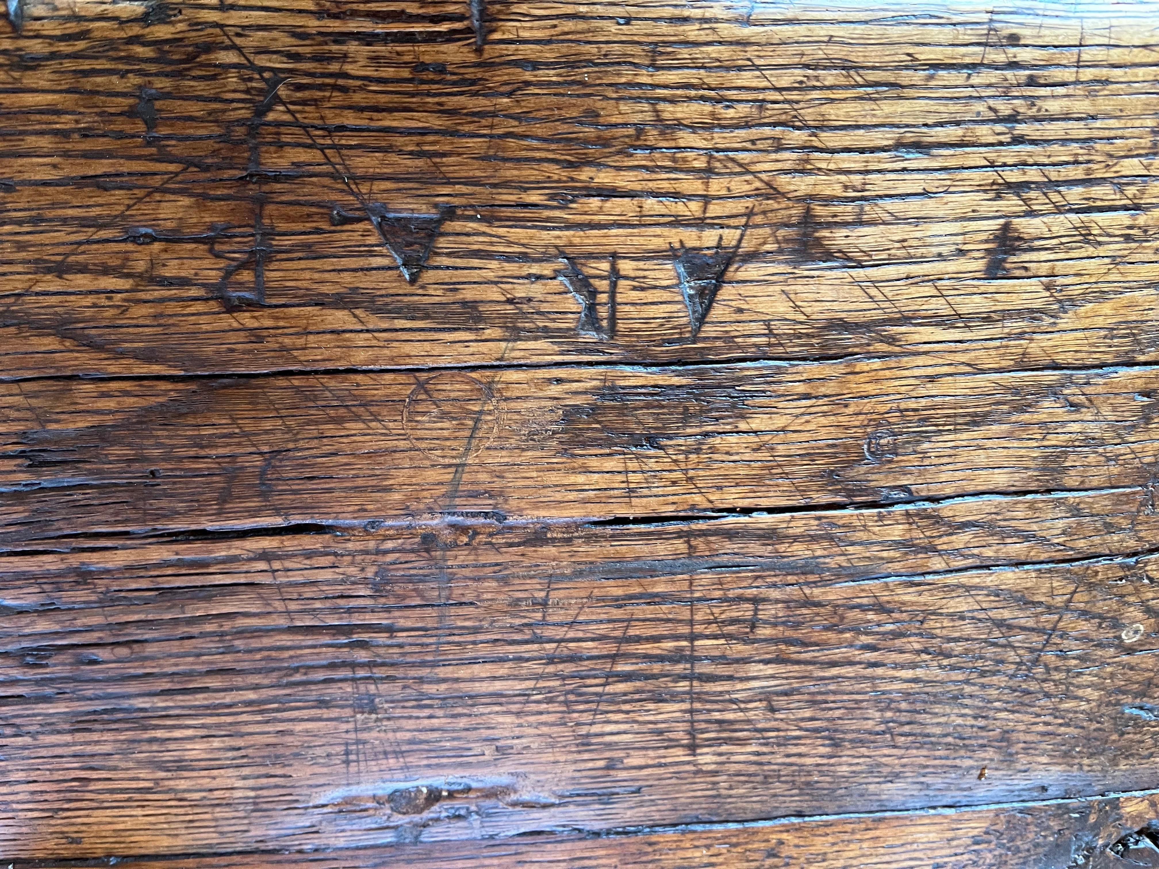 Tavolo da pranzo rustico in Oak francese, XIX secolo in vendita 1