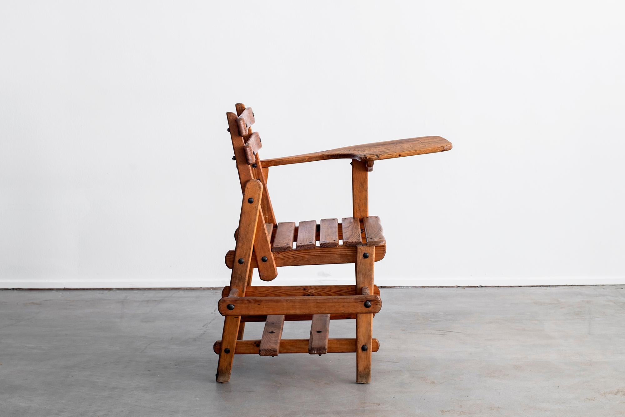 Mid-20th Century French Oak School Desk