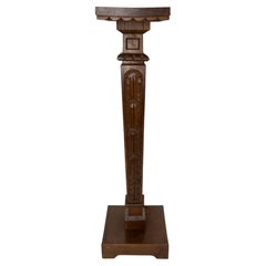 Sellette ou porte-plante en Oak français de style Louis XIII, vers 1900