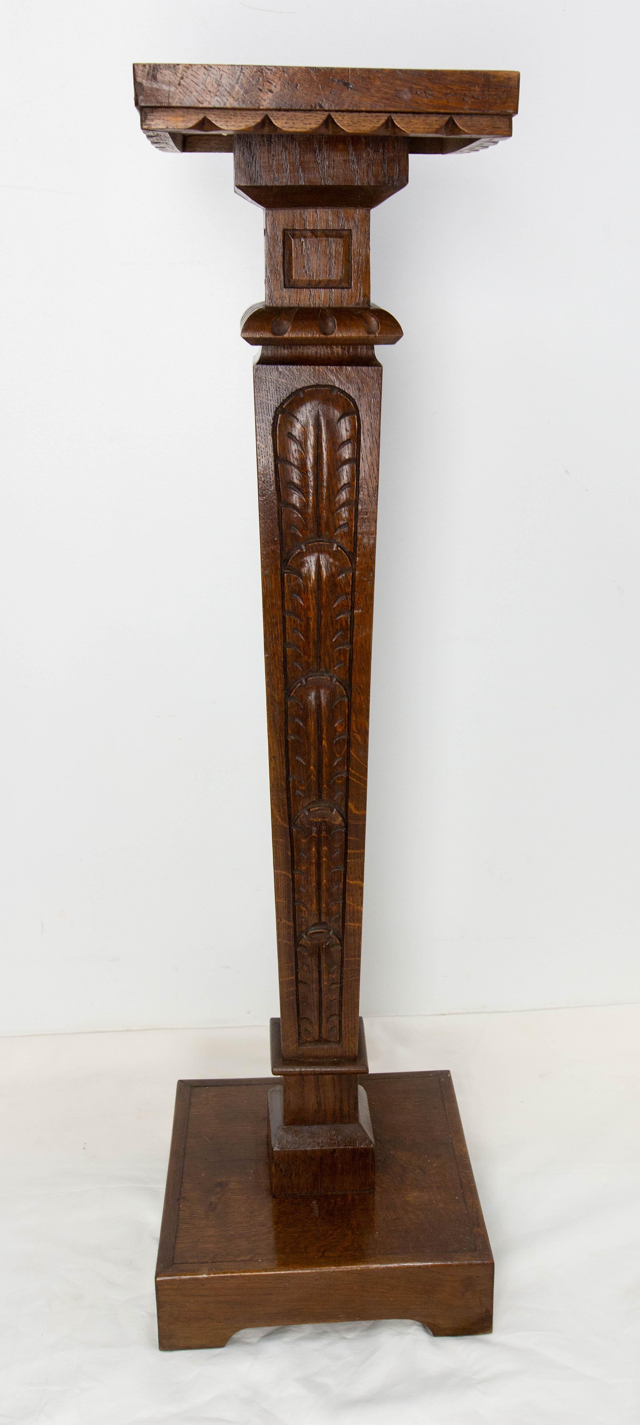French Oak Sellette or Plant Holder in the Louis XIII Style, circa 1900 For Sale 2