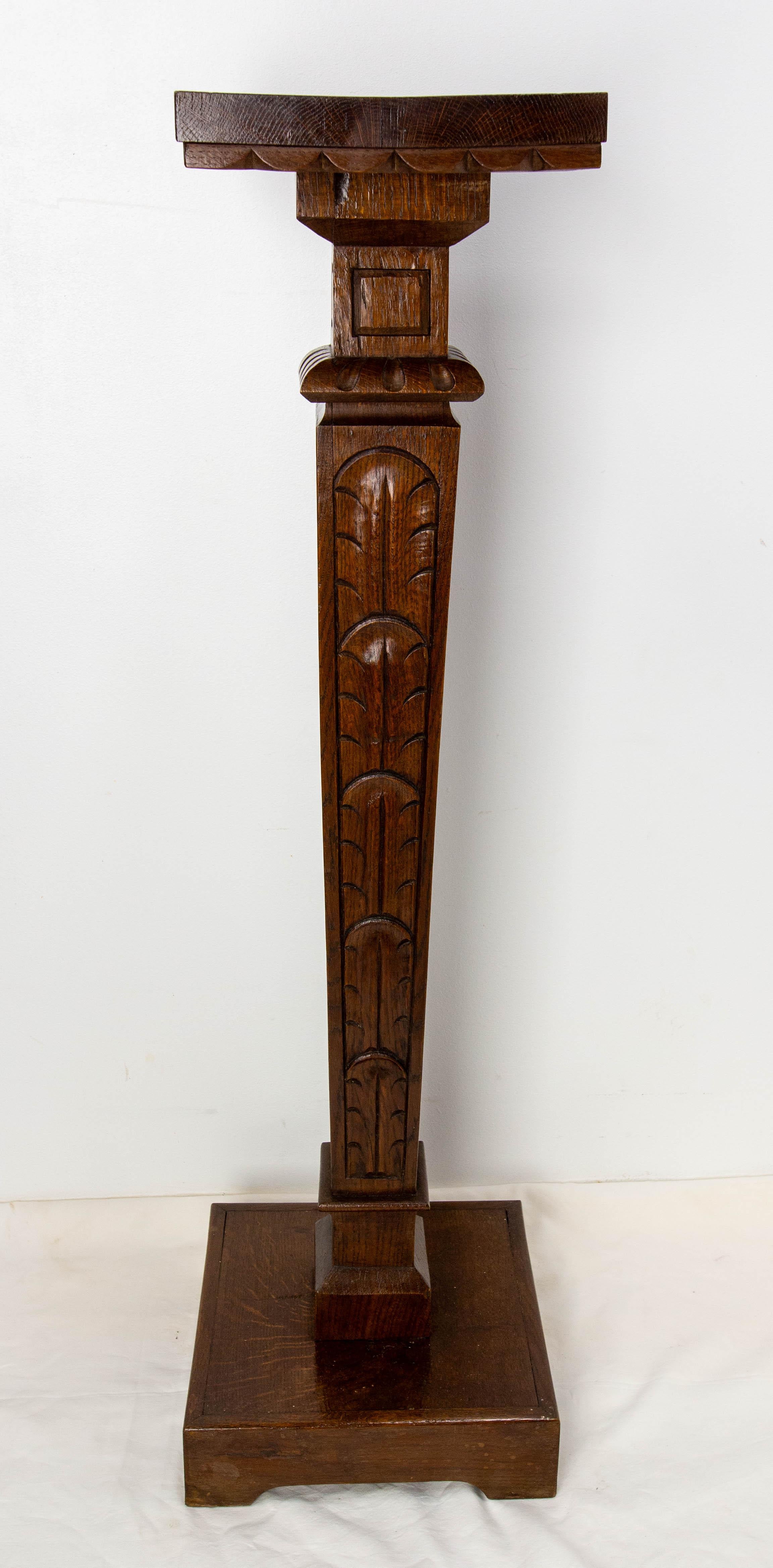 French Oak Sellette or Plant Holder in the Louis XIII Style, circa 1900 For Sale 3