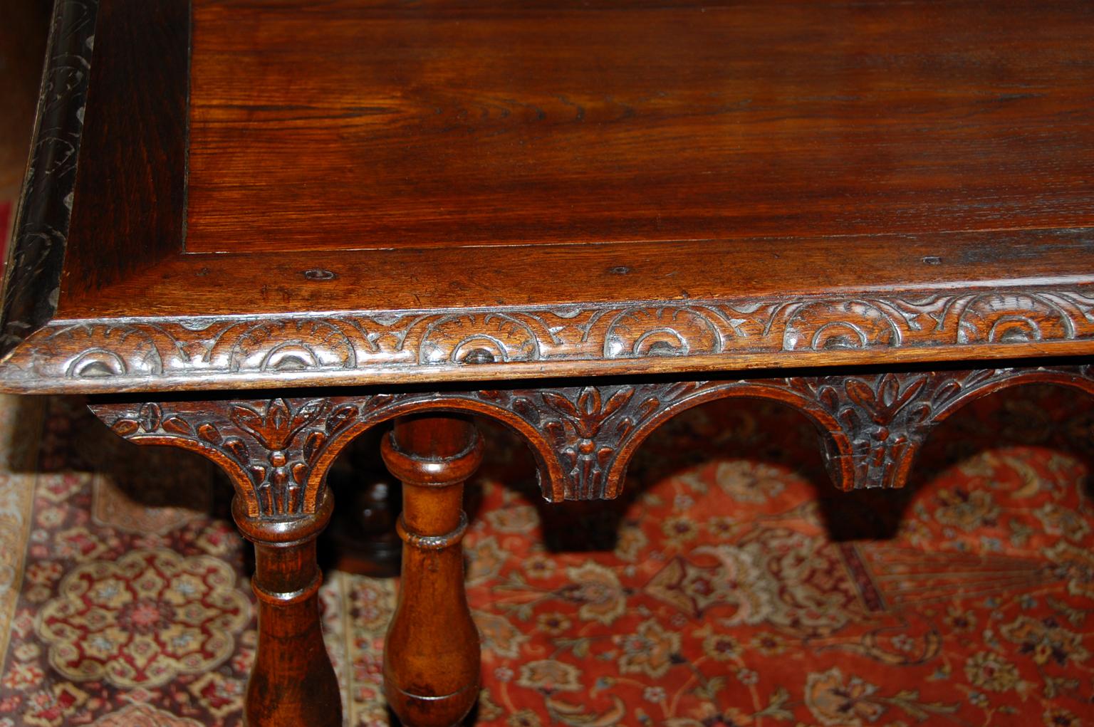 Gothic Revival French Oak Long Dining Table Constructed from 17th Century Elements For Sale