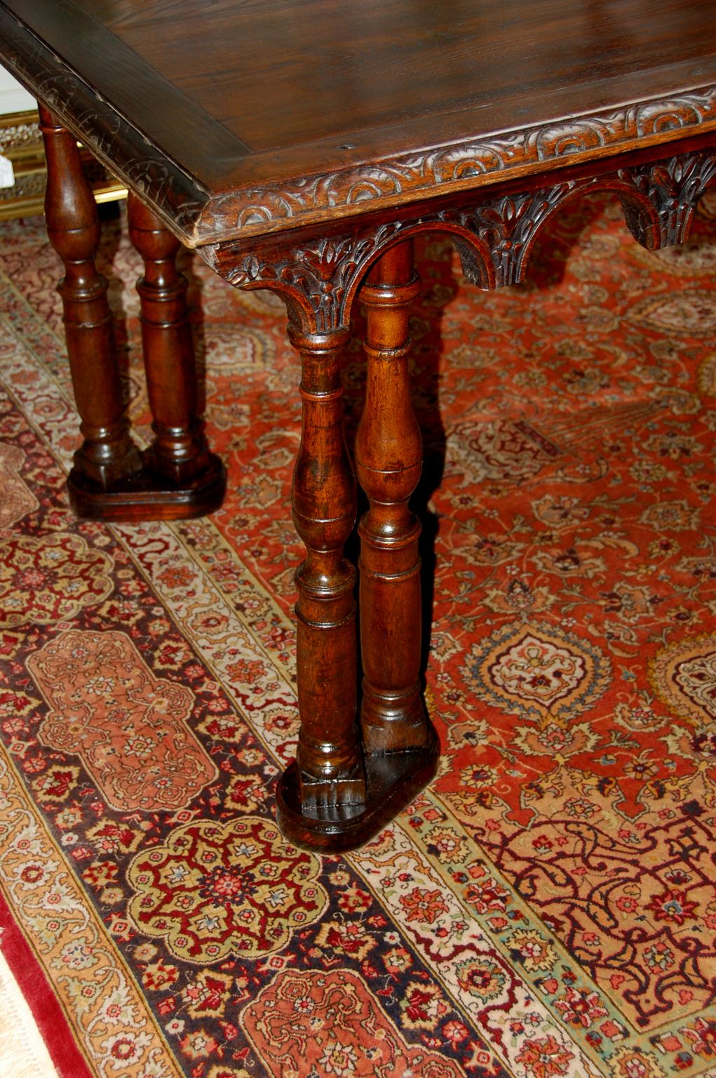 French Oak Long Dining Table Constructed from 17th Century Elements In Good Condition For Sale In Wells, ME