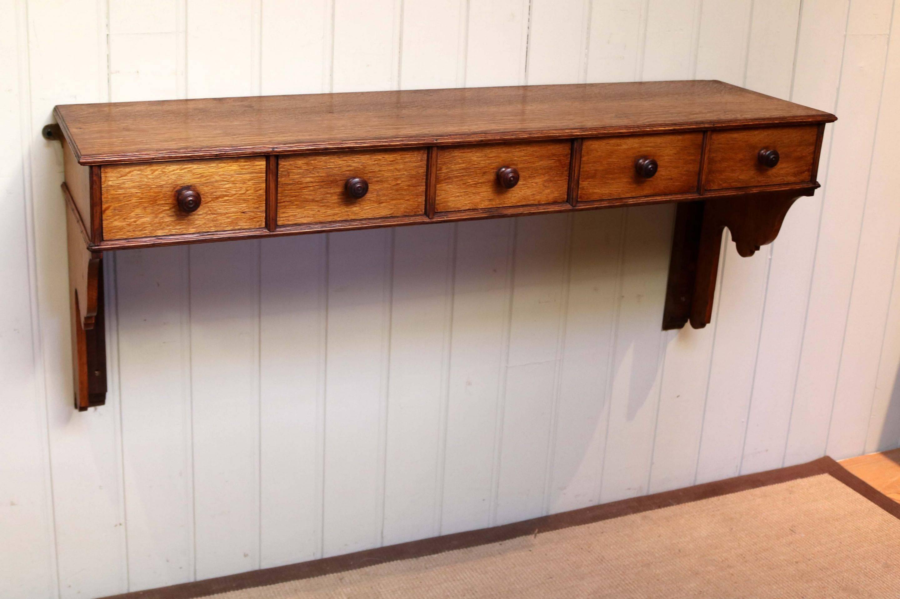 Early 20th Century French Oak Shelf with Drawers For Sale