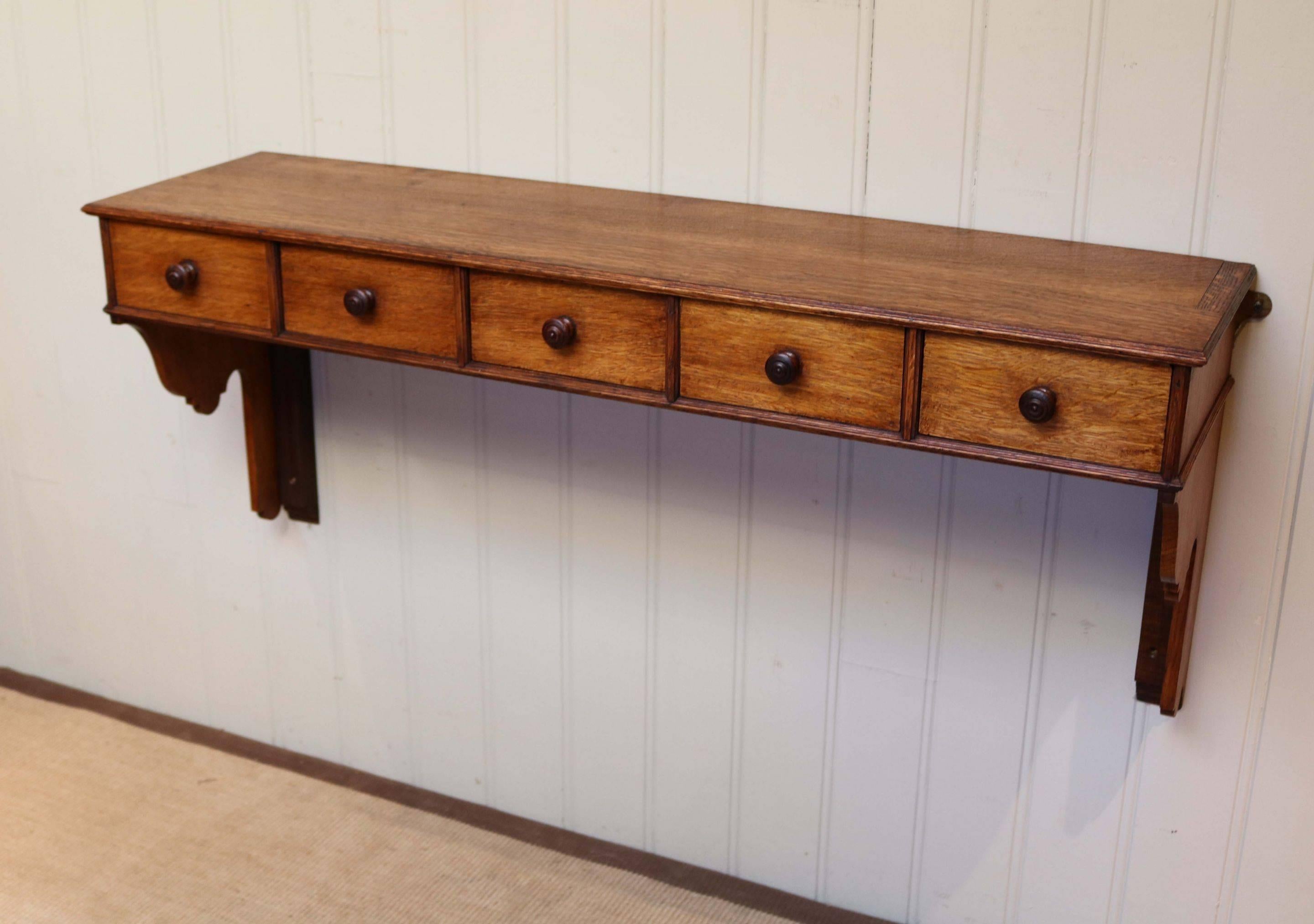 French Oak Shelf with Drawers For Sale 3