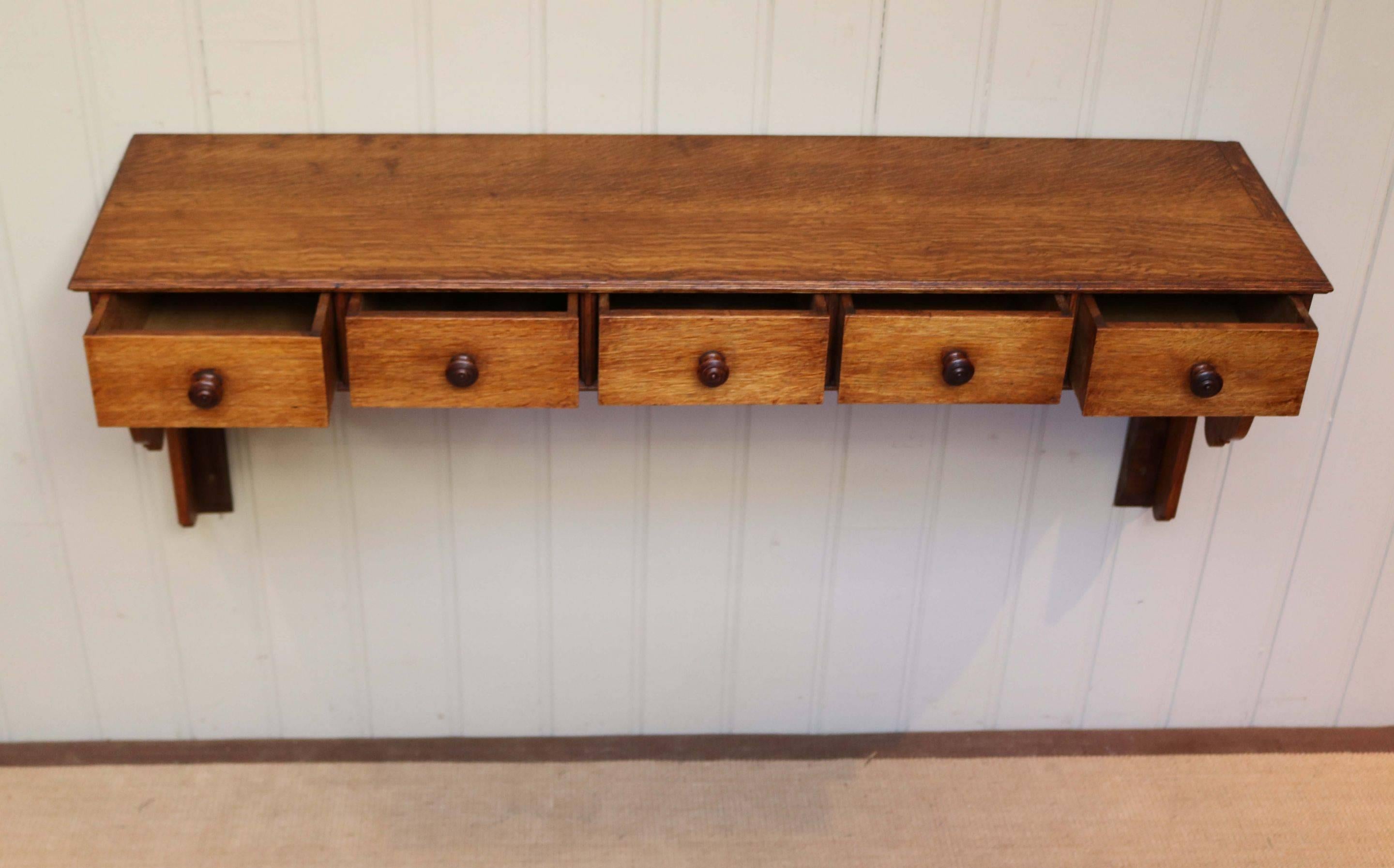 French Oak Shelf with Drawers For Sale 4
