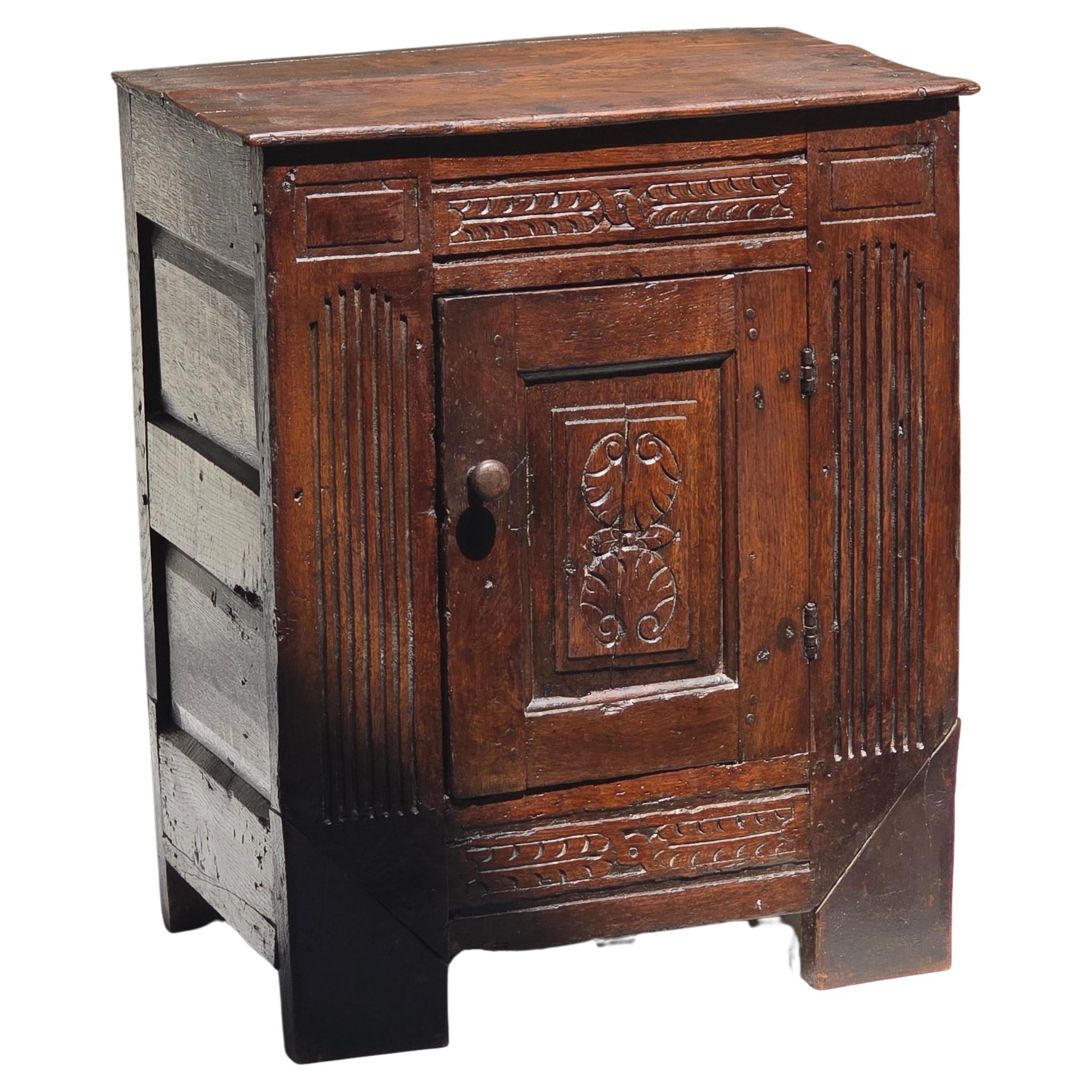French Oak Side Cabinet with 18th Century Elements, France