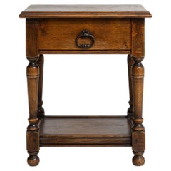 French Oak Side Table in Original Patina, Circa 1970