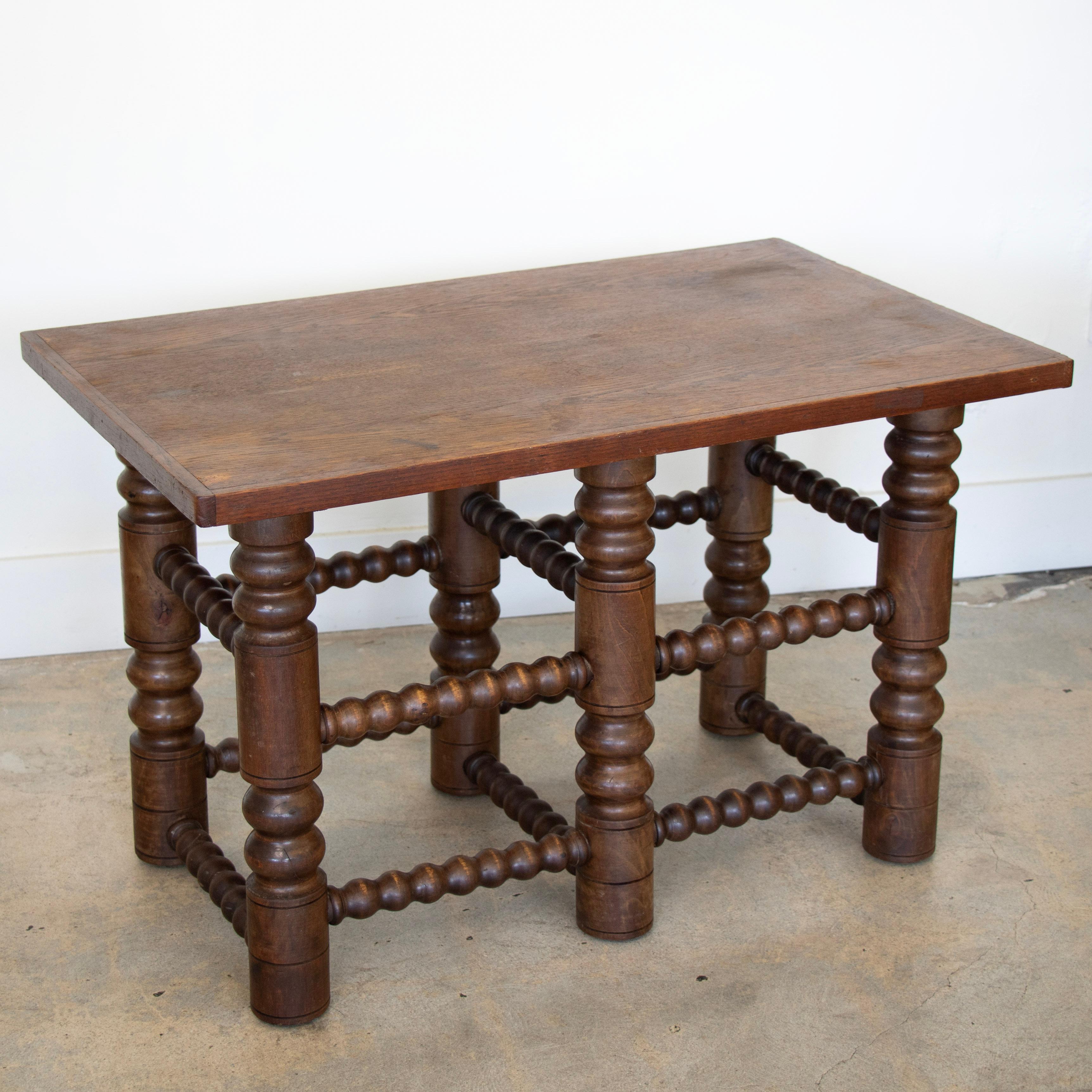 French Oak Coffee Table in the Style of Charles Dudouyt  For Sale 8