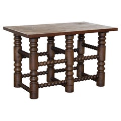 Vintage French Oak Coffee Table in the Style of Charles Dudouyt 