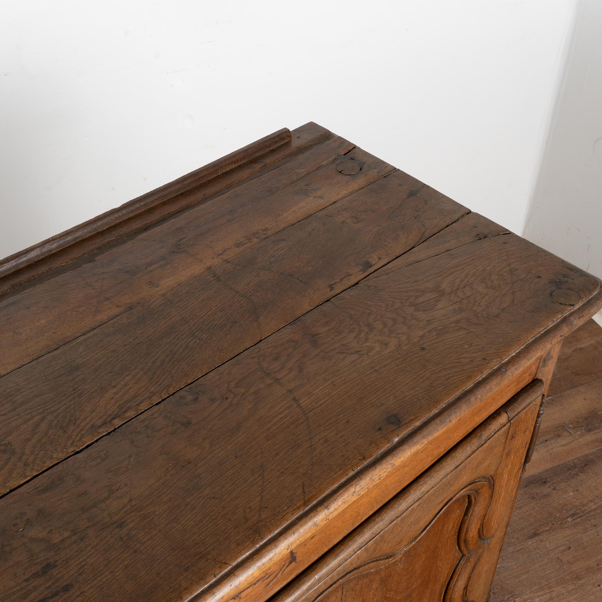 Brass French Oak Sideboard Buffet, circa 1800-20