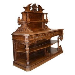 French Oak Sideboard Buffet, circa 1880