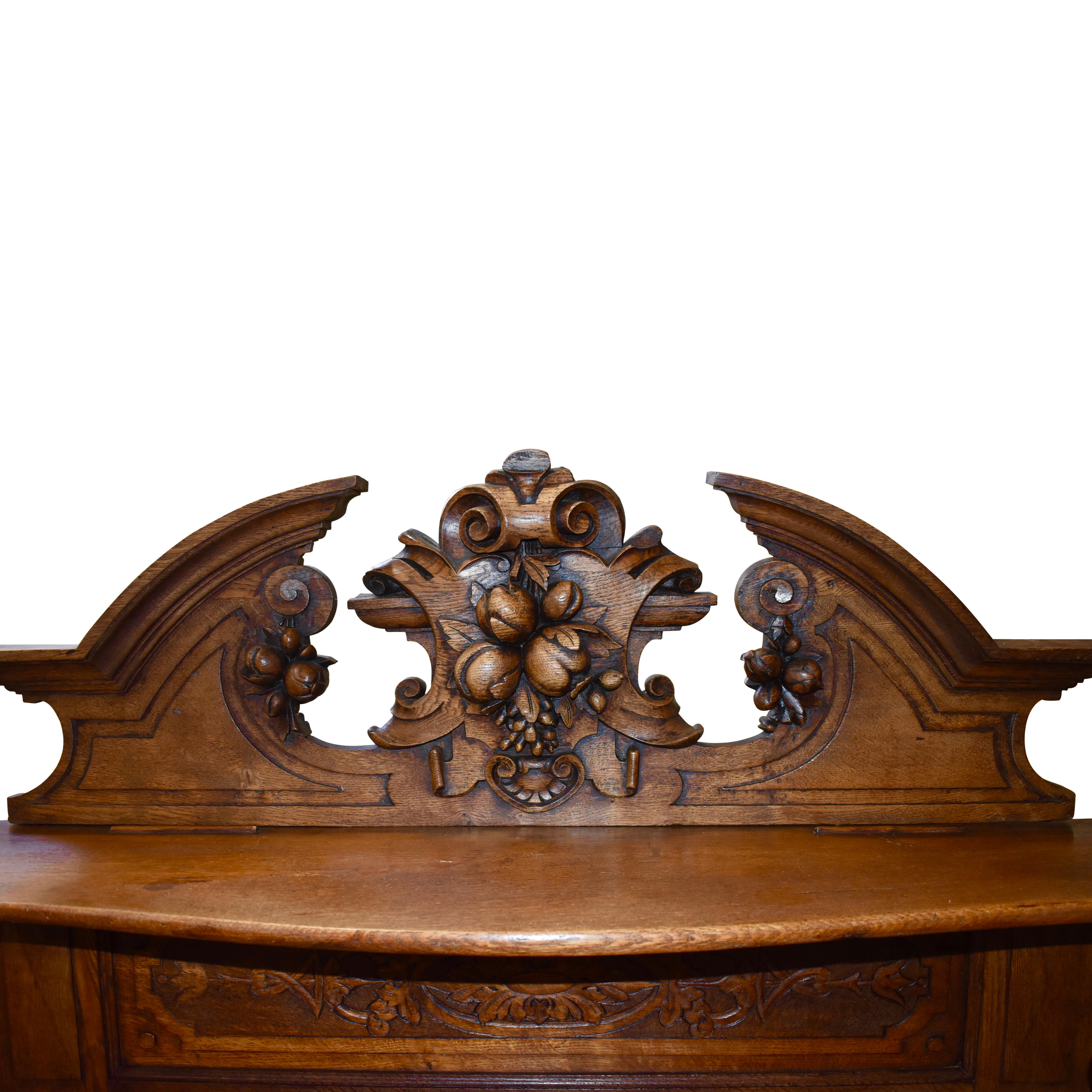 Carved French Oak Sideboard Buffet, circa 1880
