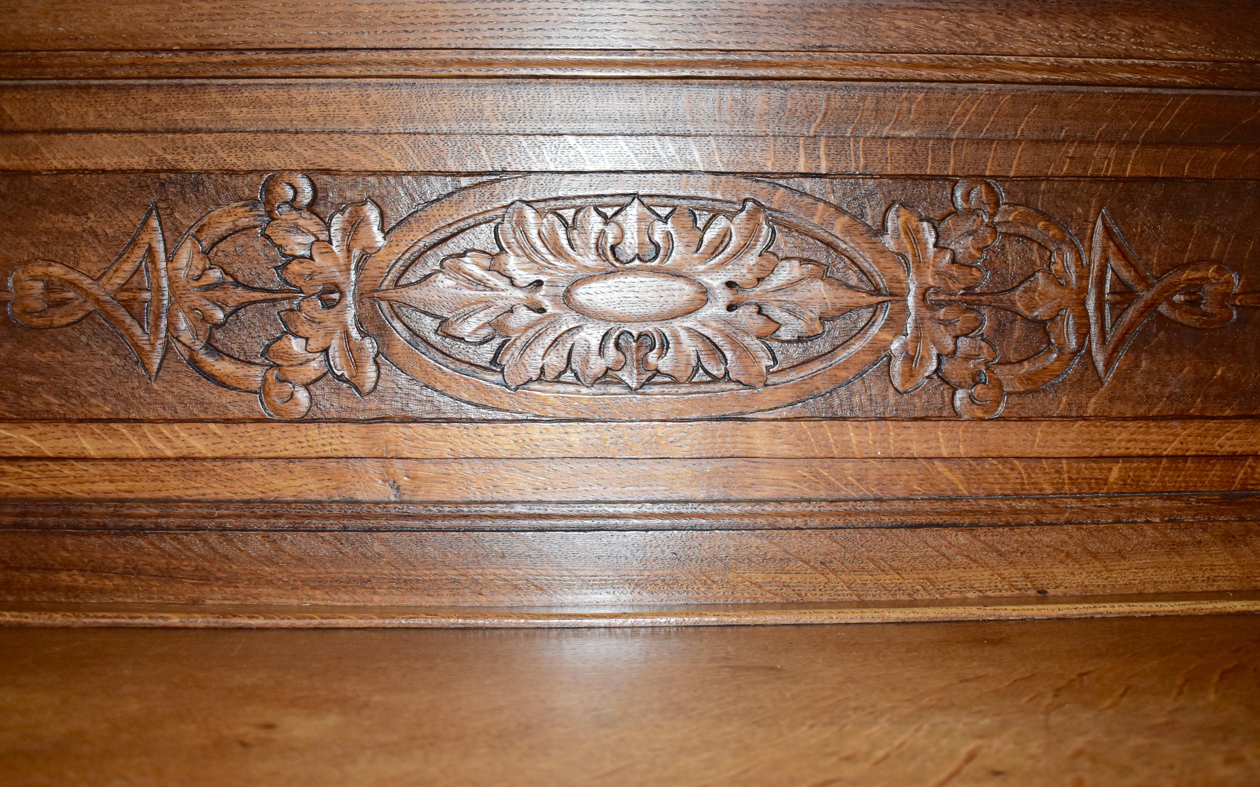 19th Century French Oak Sideboard Buffet, circa 1880