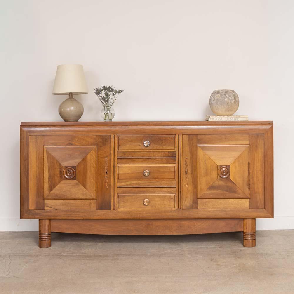 Français French Oak Sideboard in the style of Charles Dudouyt en vente
