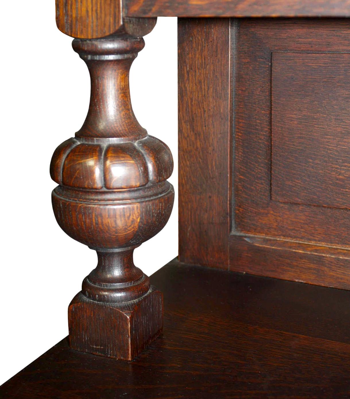 French Oak Sideboard Server, circa 1900 In Good Condition In Evergreen, CO