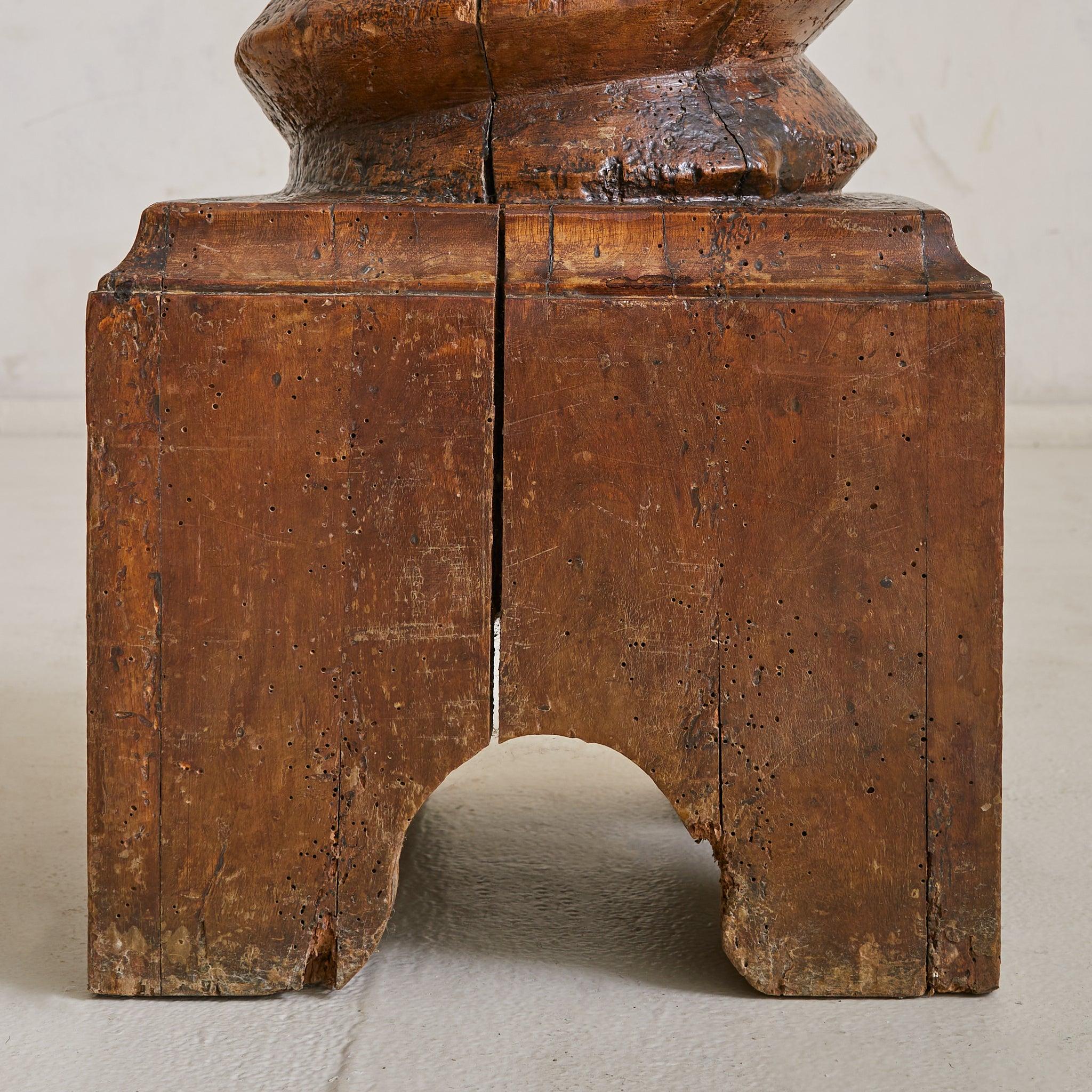 Art déco Piédestal en spirale en Oak français à la manière de Charles Dudouyt, années 1940 en vente