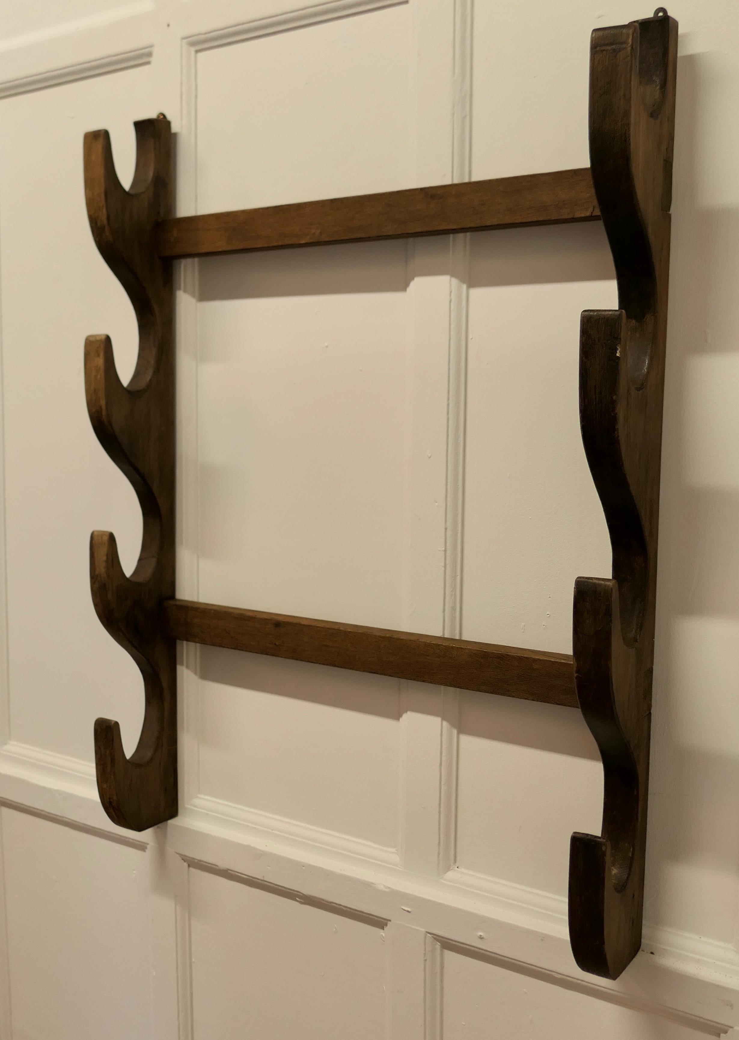 19th Century French Oak Spit Rack Holder for Roasting Jacks For Sale