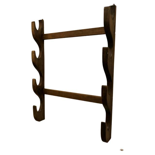 Primitive Gun Rack 19th Century French Oak Hunting Lodge Shot Gun Rack at 1stDibs ...