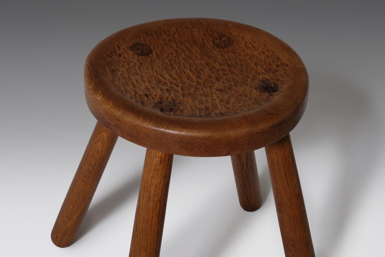 French Oak Stool, 1950s For Sale 3