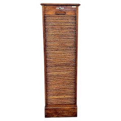 French Oak Tambour Filing Cabinet by Meubles SUPER, circa 1920