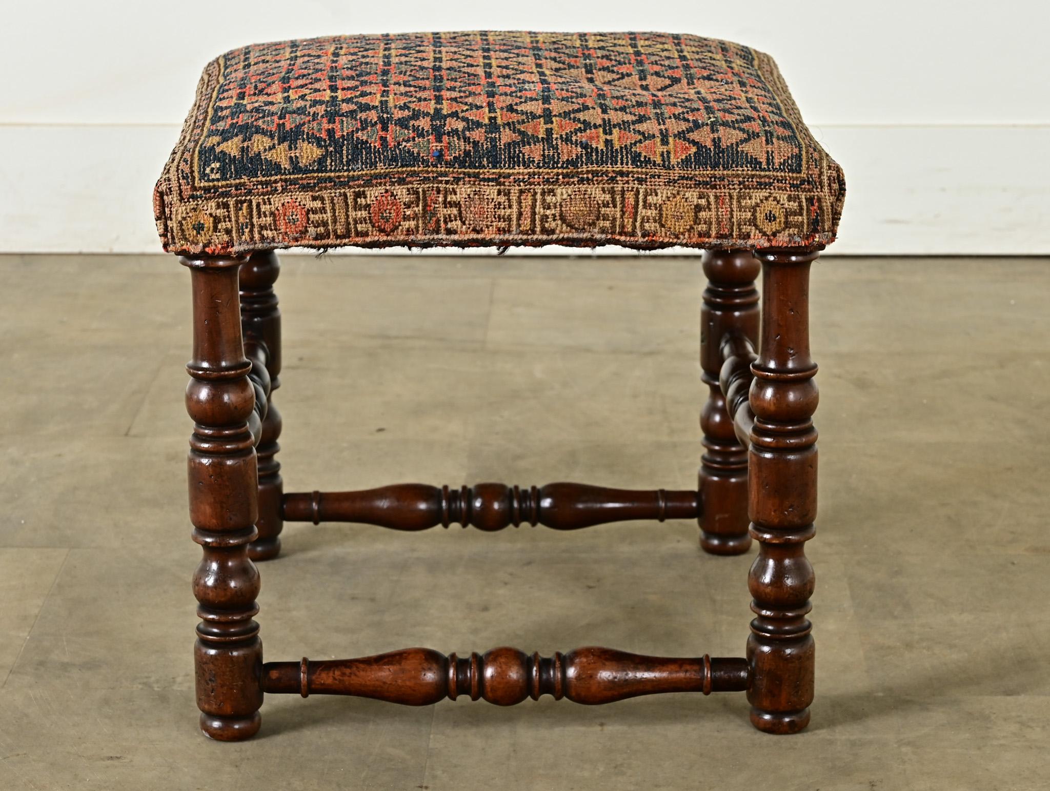 French Oak Tapestry Stool 1