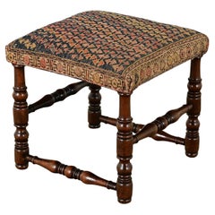 Antique French Oak Tapestry Stool