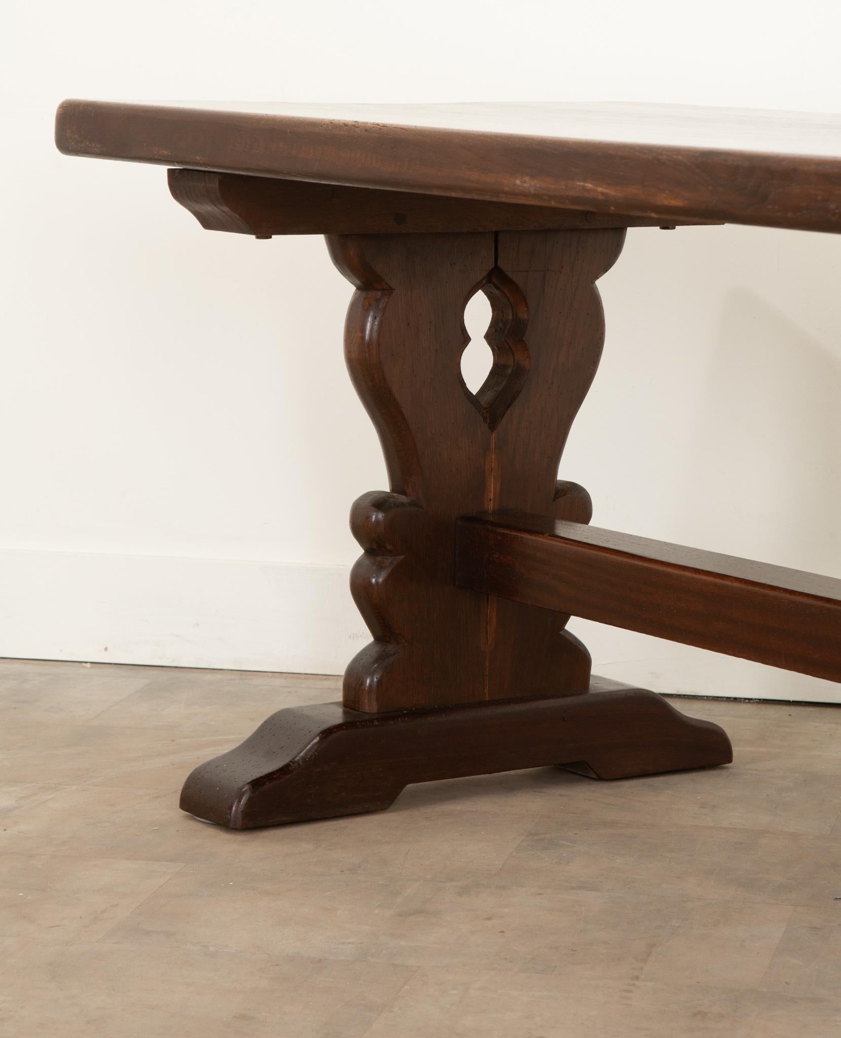 French Oak Trestle Base Dining Table 3