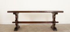 French Oak Trestle Base Dining Table