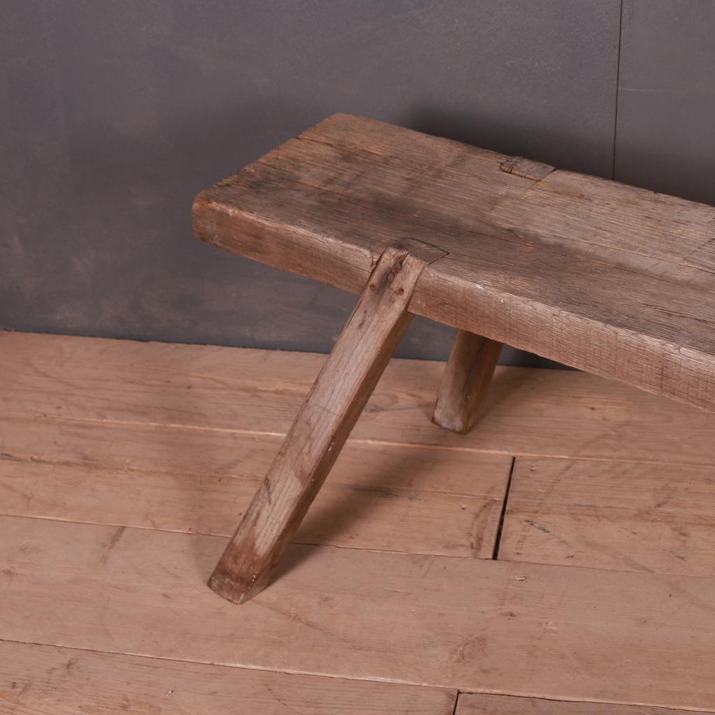 French Oak Trestle Bench In Good Condition In Leamington Spa, Warwickshire