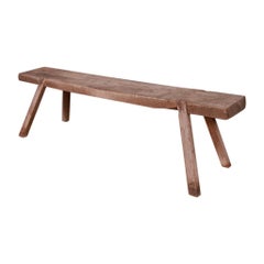 Antique French Oak Trestle Bench