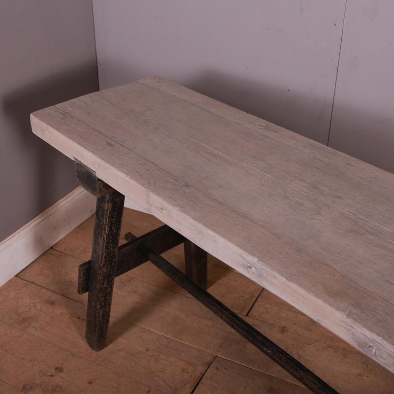 French Oak Trestle Table In Good Condition In Leamington Spa, Warwickshire