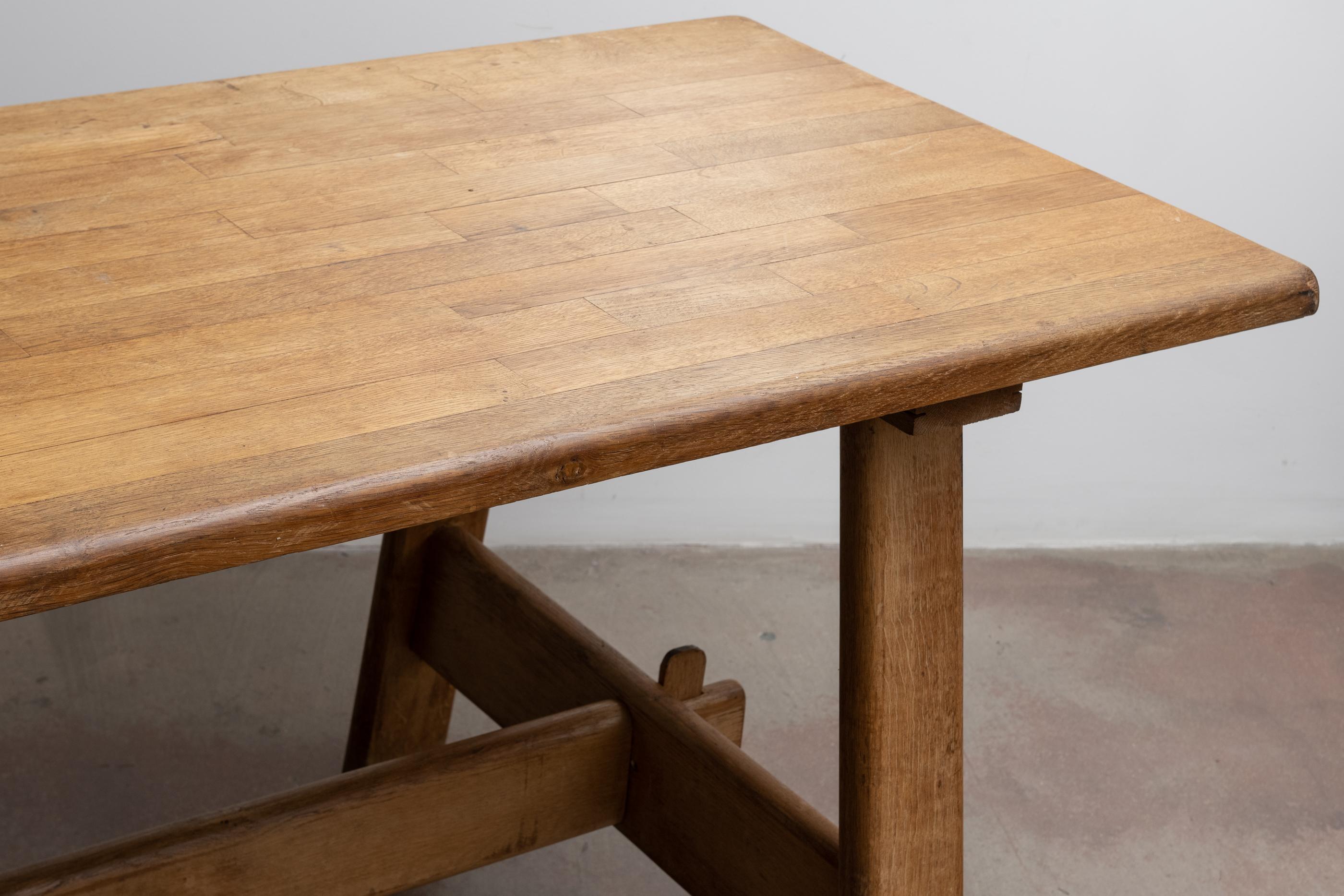 French Oak Trestle Table For Sale 1