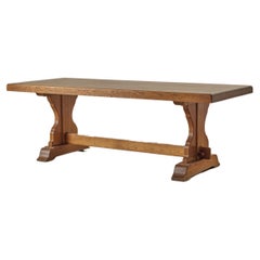 Vintage French Oak Trestle Table
