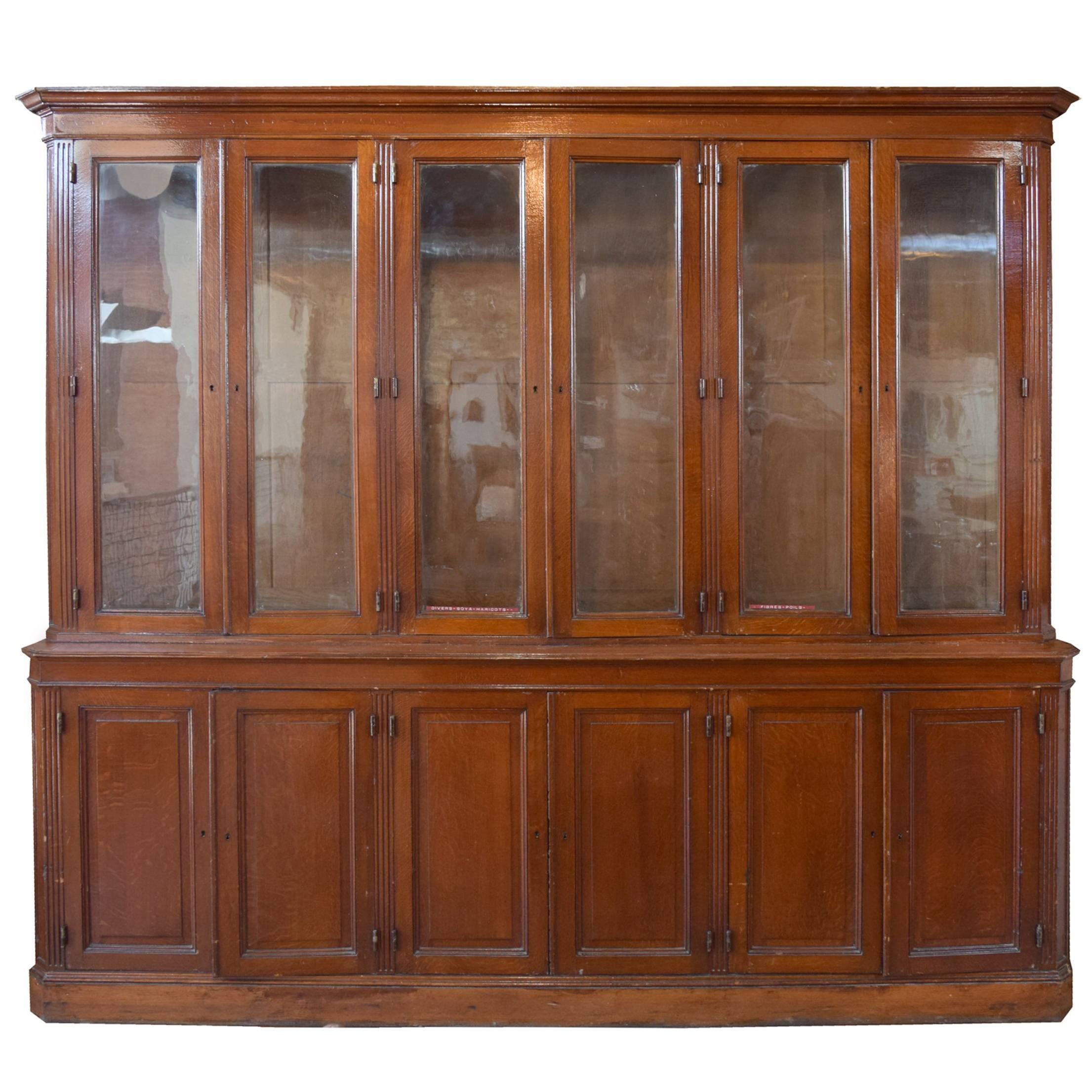 French Oak 12 Display Cabinet