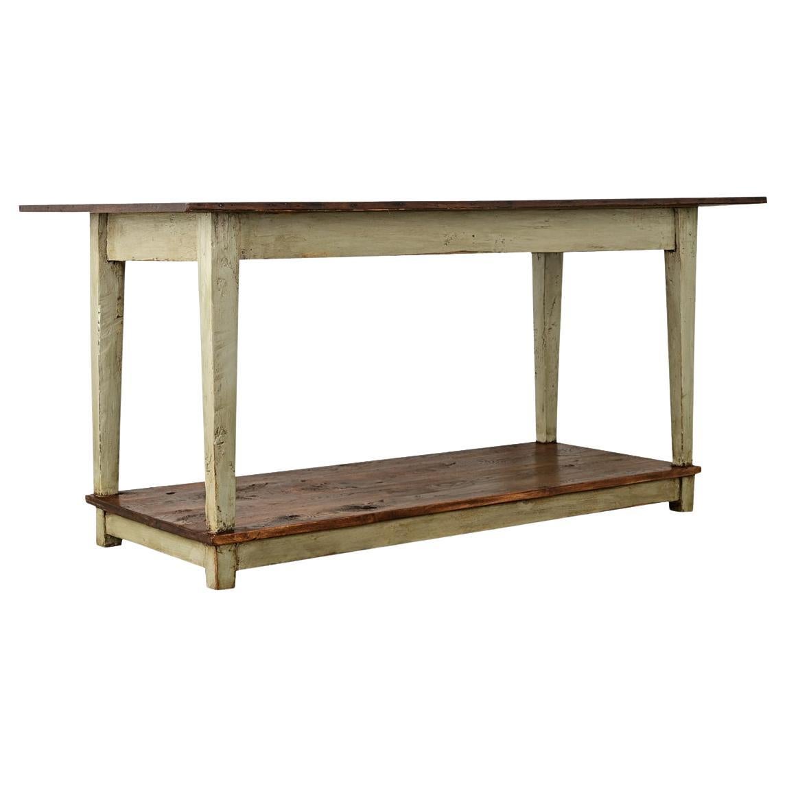 Tavolo da lavoro a due piani in Oak francese