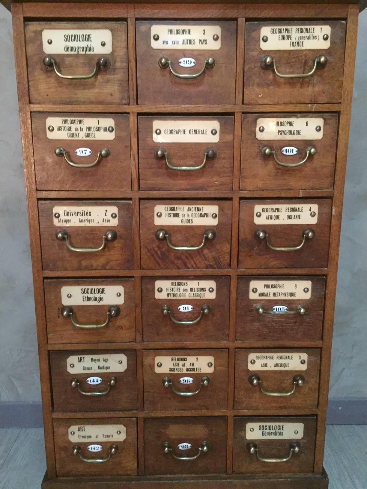 French Oak University Storage Cabinet, 1900s 1