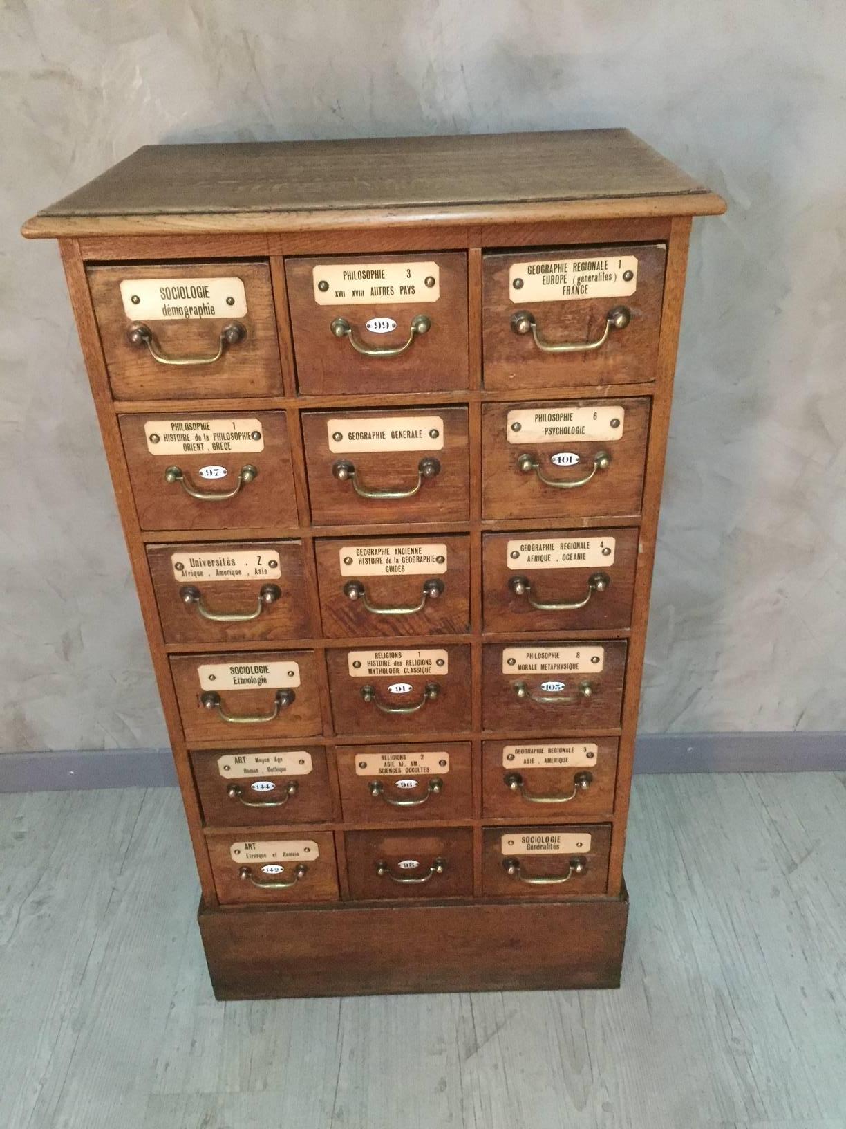 French Oak University Storage Cabinet, 1900s 2
