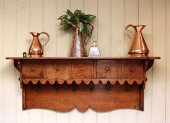 French Oak Wall Shelf with Drawers