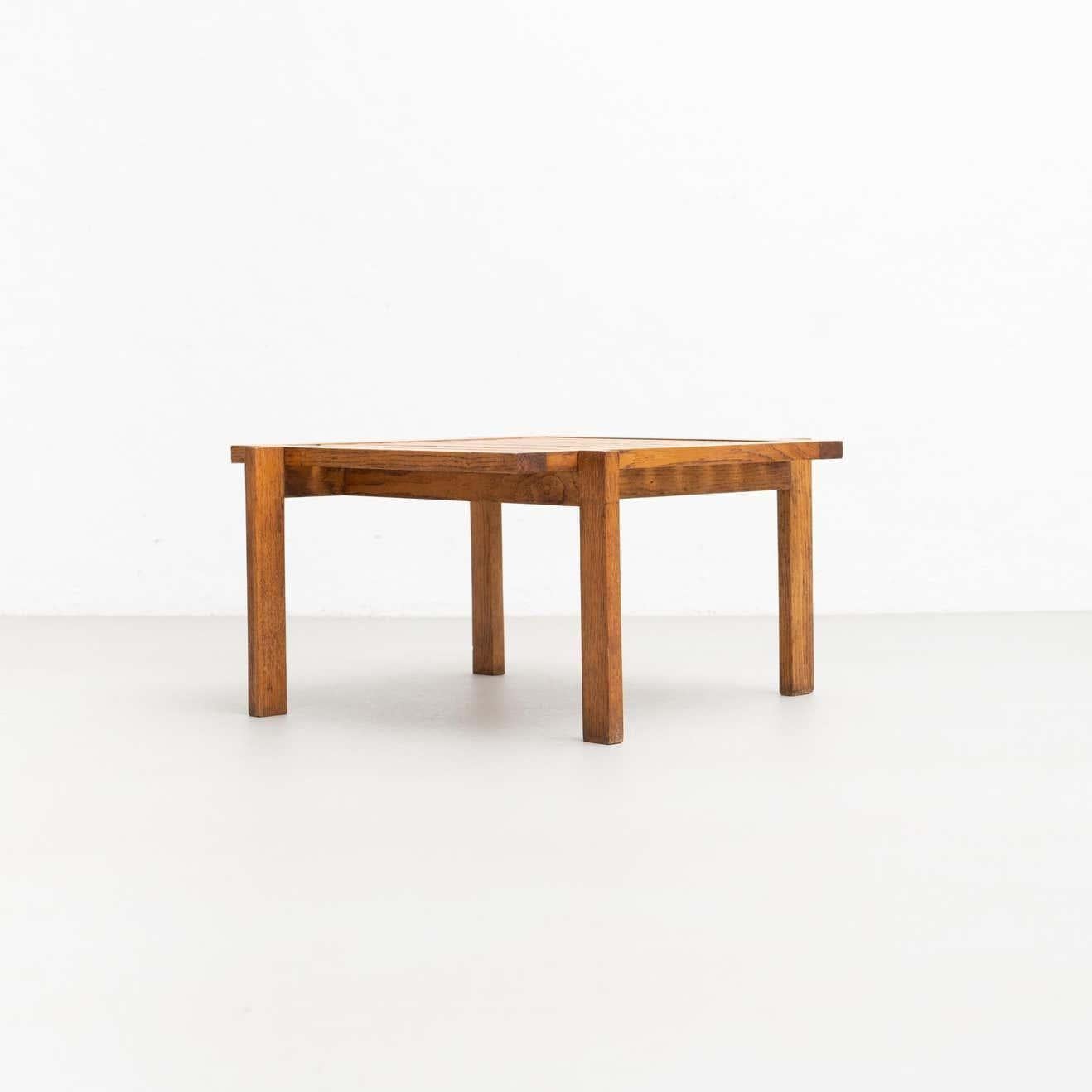 Mid-Century Modern French Oak Wood Coffee Table, circa 1960 For Sale