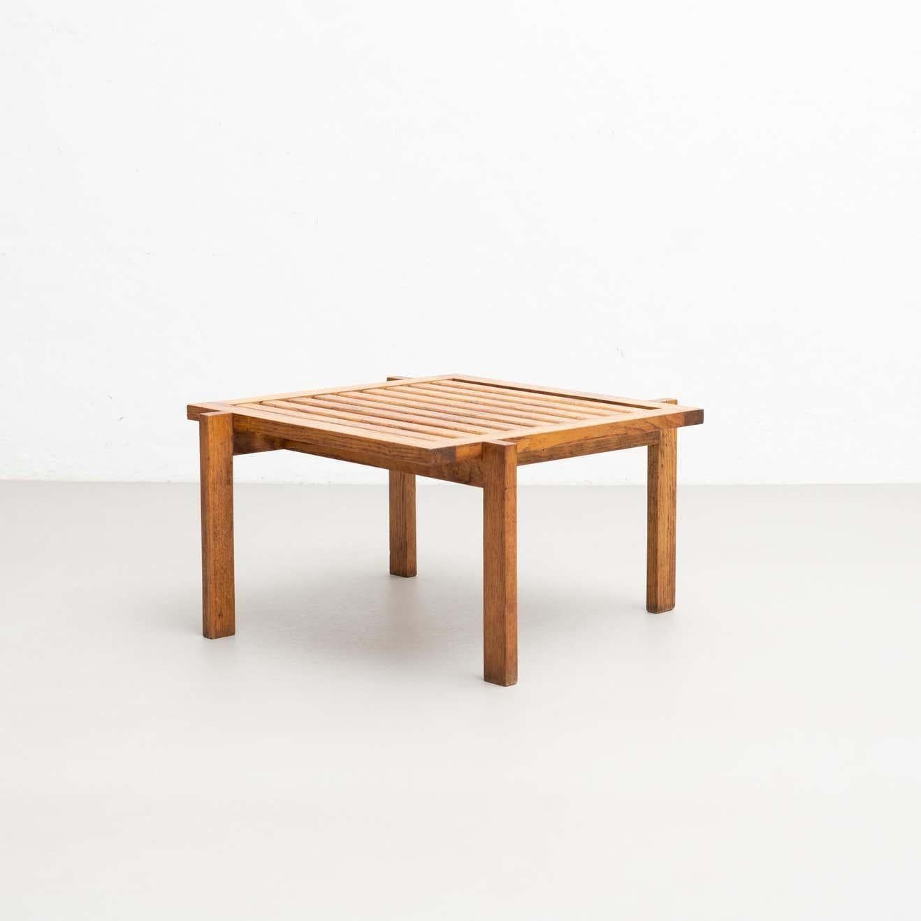 Mid-20th Century French Oak Wood Coffee Table, circa 1960 For Sale