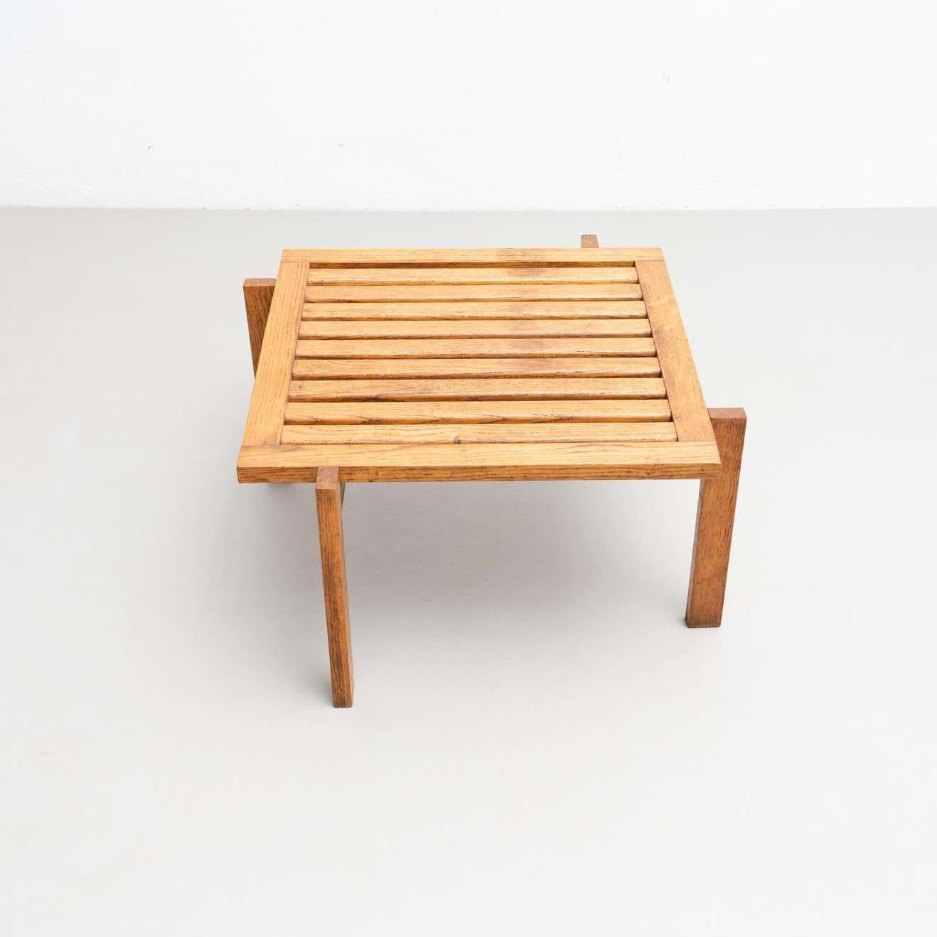 French Oak Wood Coffee Table, circa 1960 For Sale 1