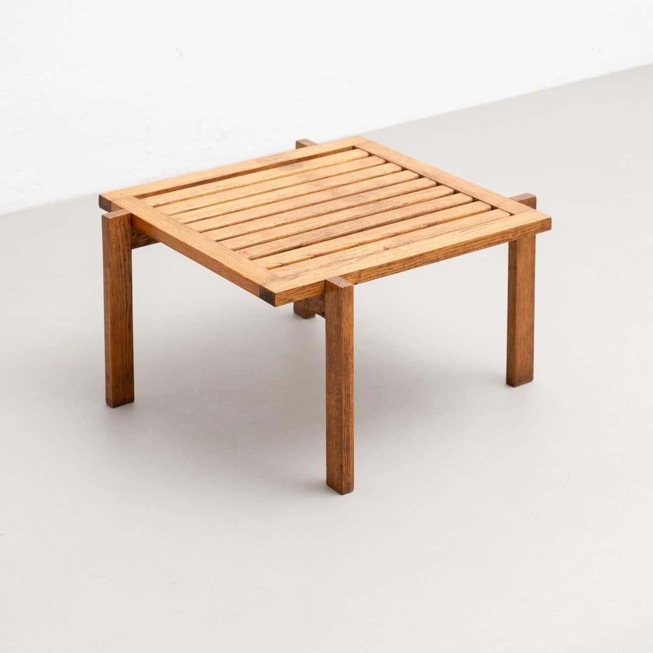 French Oak Wood Coffee Table, circa 1960 For Sale 2